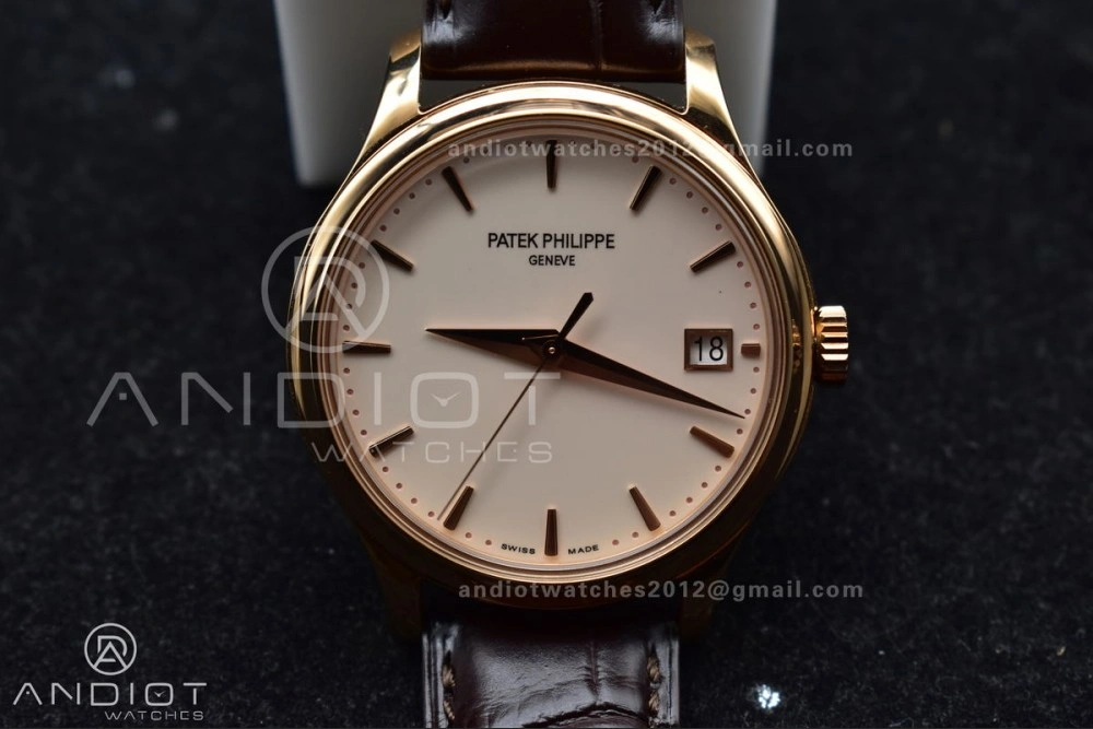 Calatrava 5227R SS 3KF 1:1 Best Edition White Dial on Brown Leather Strap A324 Super Clone V QuickDry 373