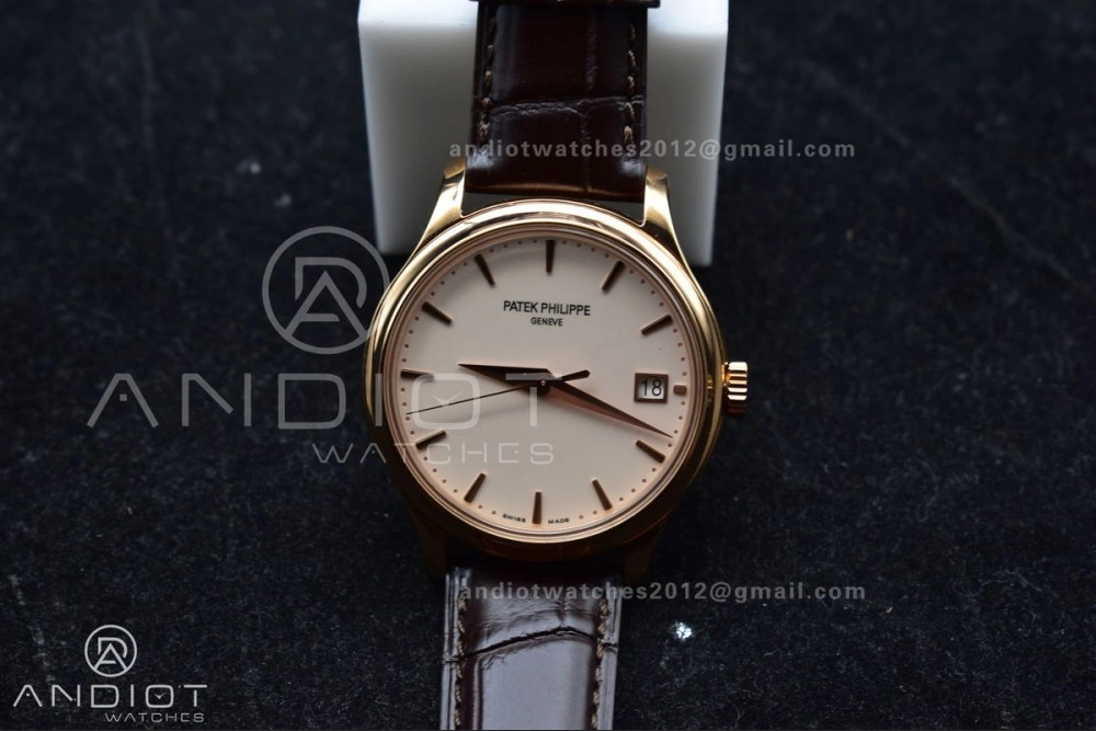 Calatrava 5227R SS 3KF 1:1 Best Edition White Dial on Brown Leather Strap A324 Super Clone V QuickDry 373