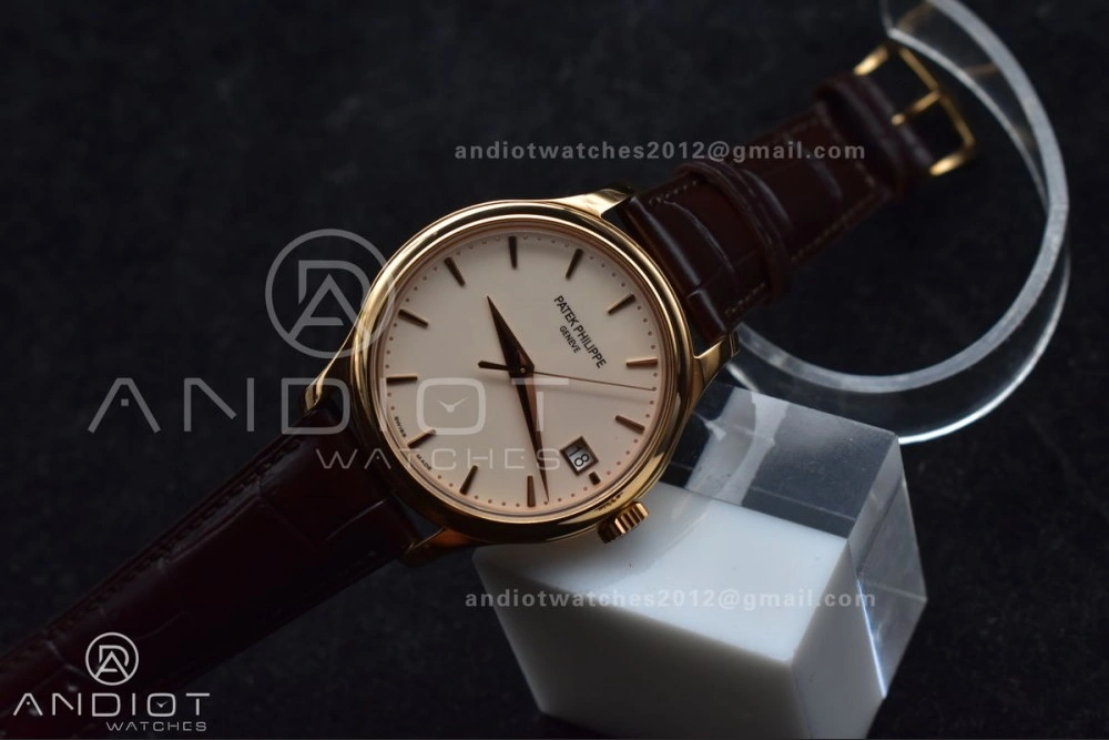 Calatrava 5227R SS 3KF 1:1 Best Edition White Dial on Brown Leather Strap A324 Super Clone V QuickDry 373