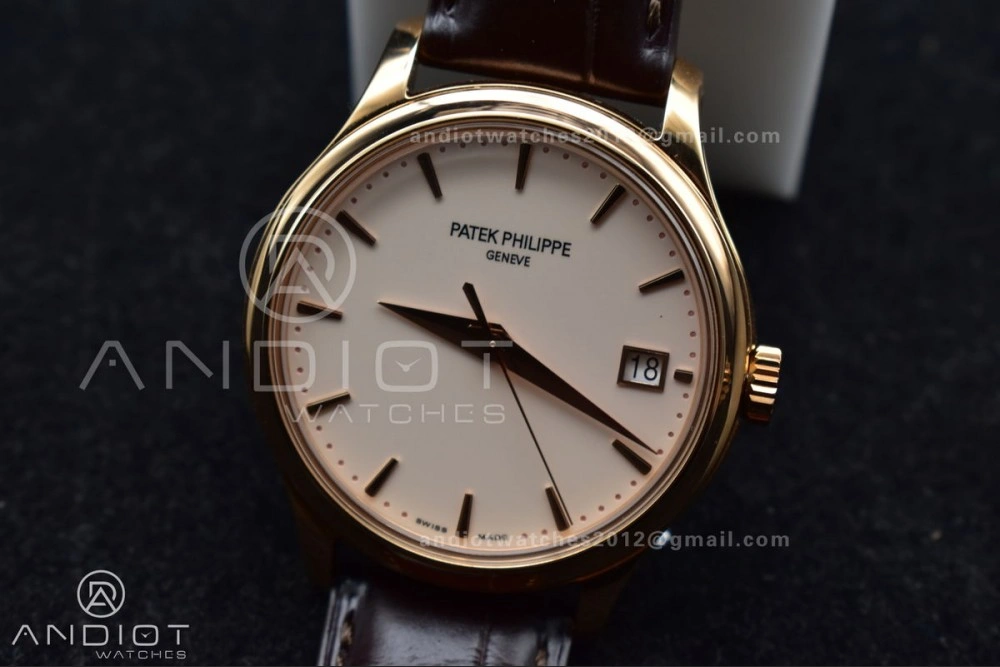 Calatrava 5227R SS 3KF 1:1 Best Edition White Dial on Brown Leather Strap A324 Super Clone V QuickDry 373