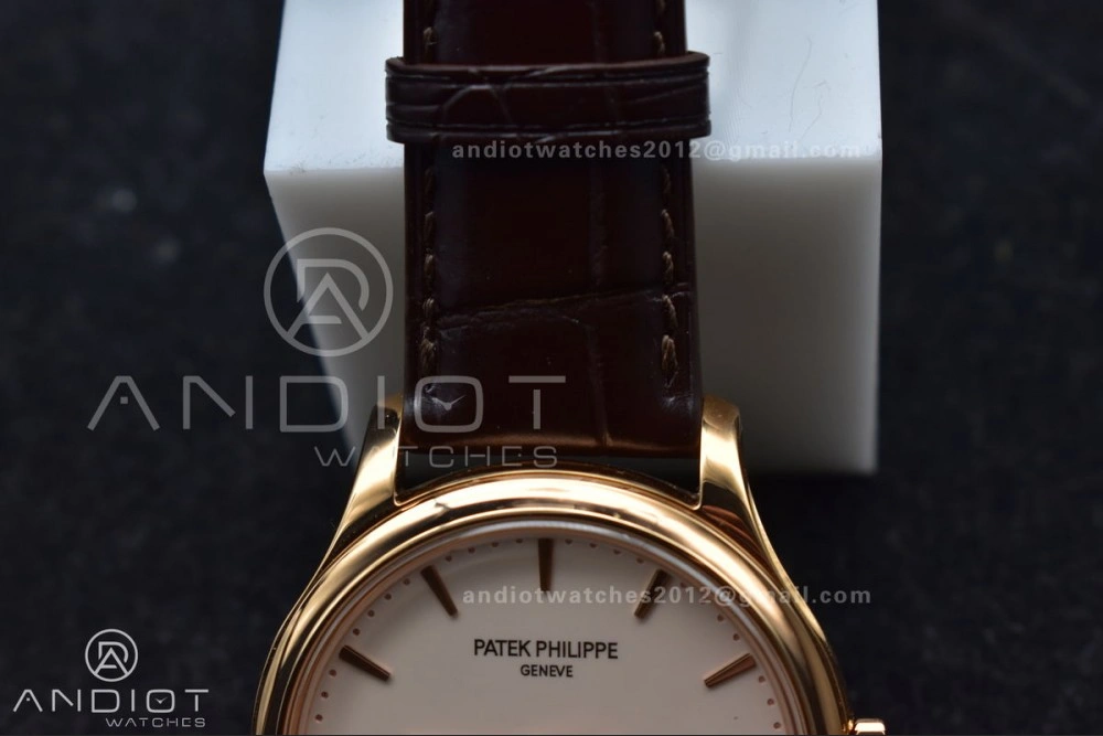 Calatrava 5227R SS 3KF 1:1 Best Edition White Dial on Brown Leather Strap A324 Super Clone V QuickDry 373