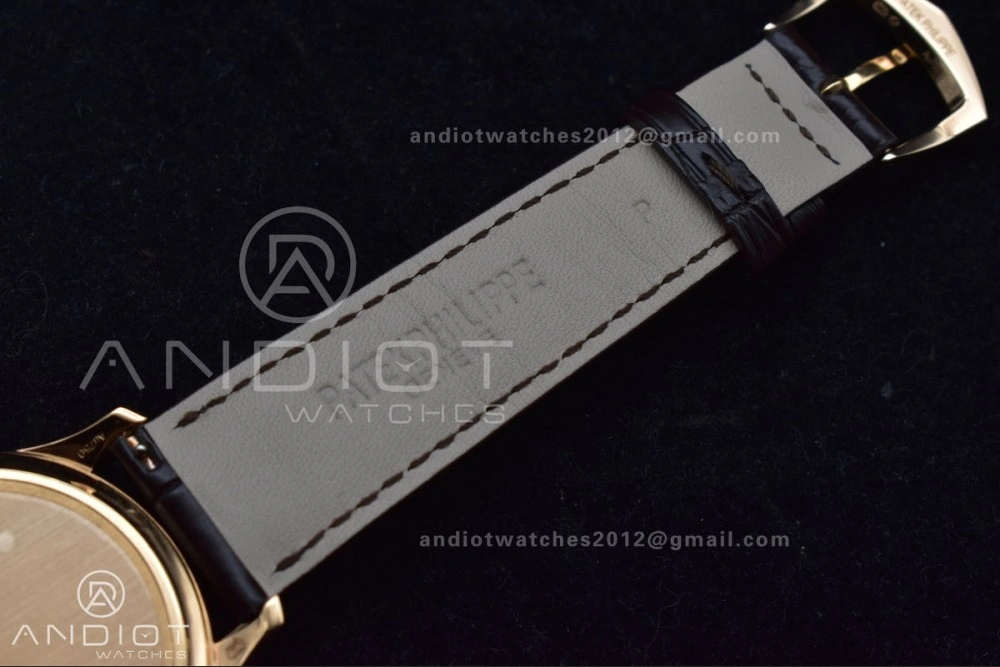 Calatrava 5227R SS 3KF 1:1 Best Edition White Dial on Brown Leather Strap A324 Super Clone V QuickDry 373