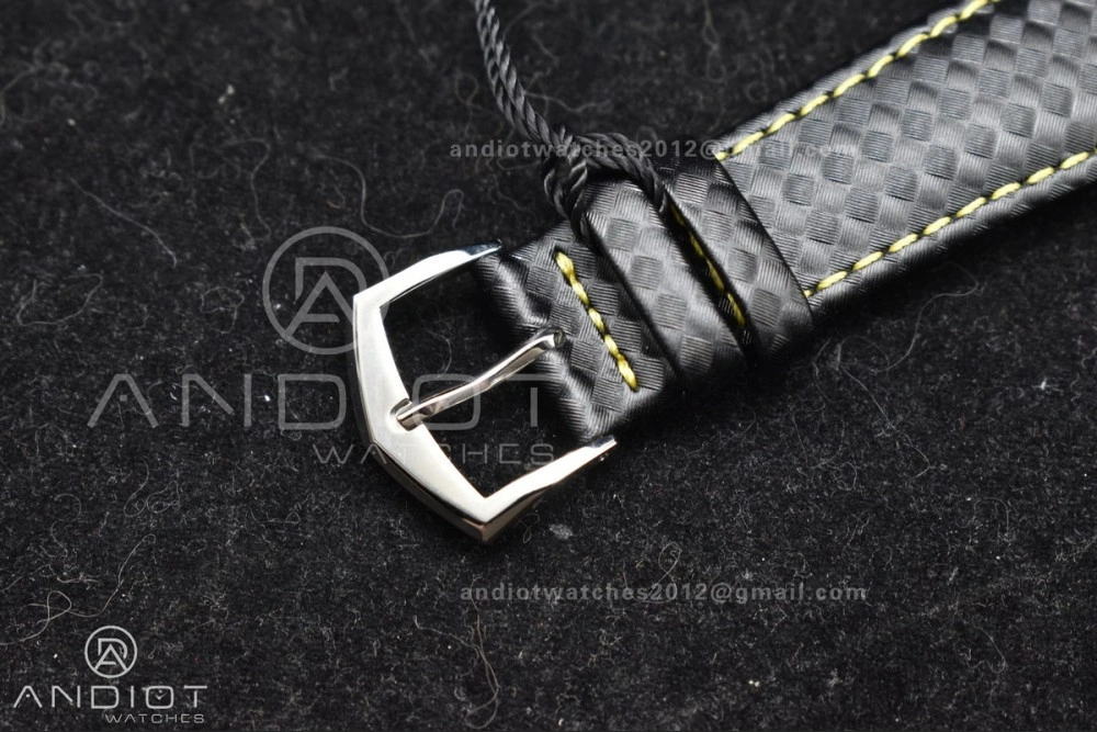 Premium Calatrava 6007G SS PPF 1:1 Best Edition Black Yellow Dial on Black Leather Strap 330CS 360