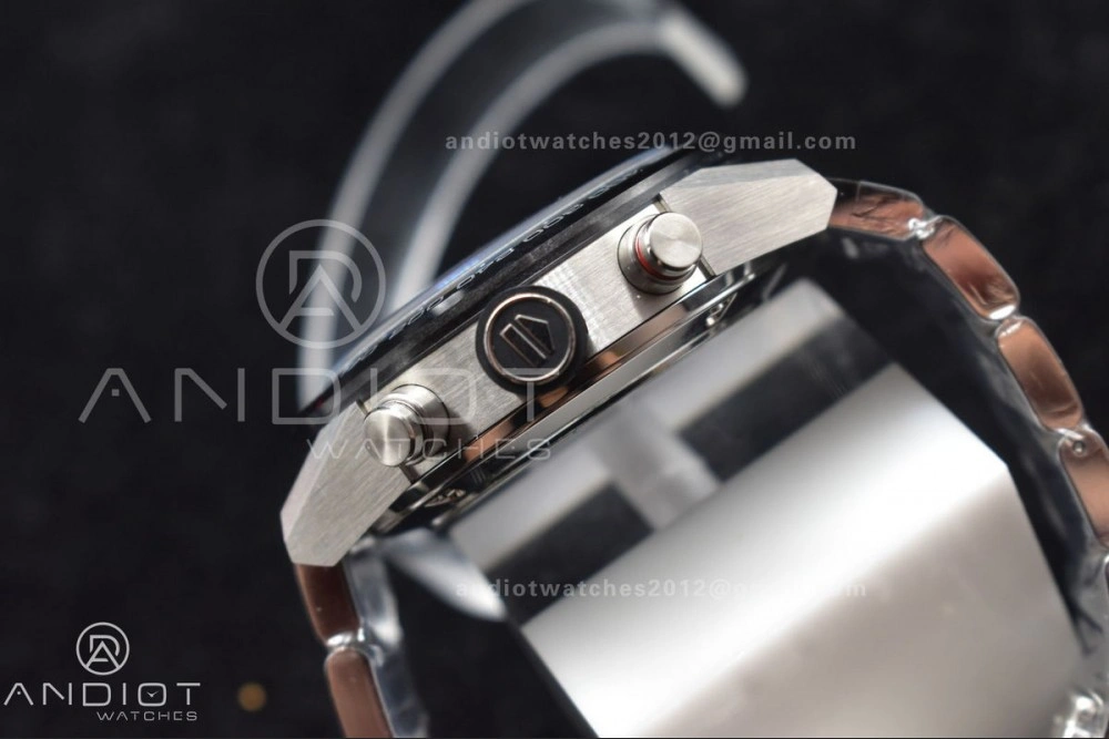 EasyMatch Calibre Heuer 01 Chrono SS XF 1:1 Best Edition Black Dial on SS Bracelet Strap A 1245