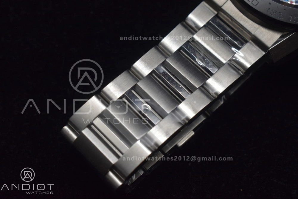 EasyMatch Calibre Heuer 01 Chrono SS XF 1:1 Best Edition Black Dial on SS Bracelet Strap A 1245