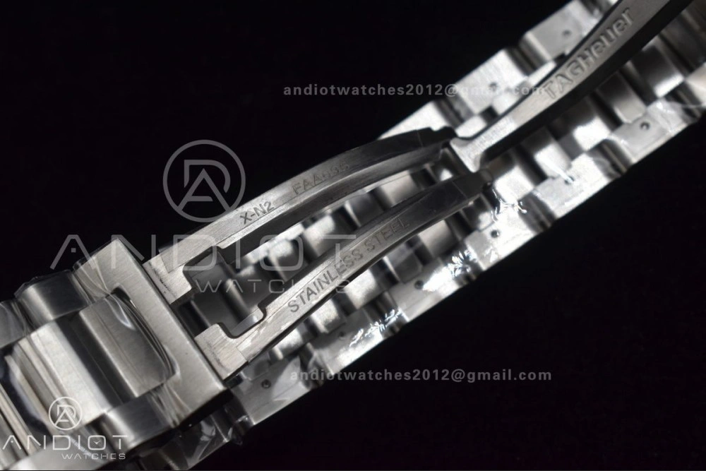 EasyMatch Calibre Heuer 01 Chrono SS XF 1:1 Best Edition Black Dial on SS Bracelet Strap A 1245