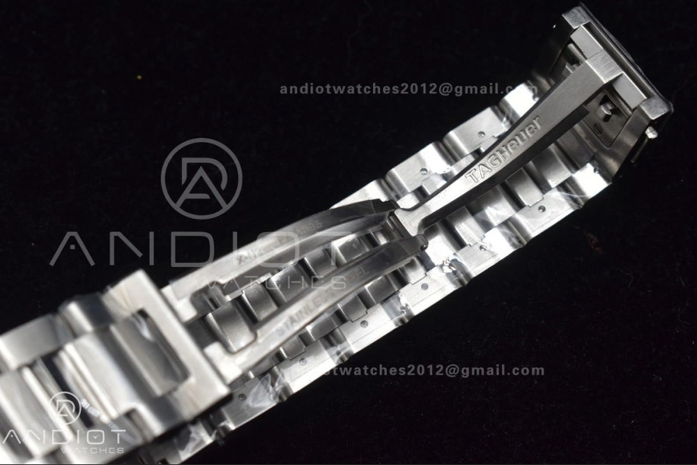 EasyMatch Calibre Heuer 01 Chrono SS XF 1:1 Best Edition Black Dial on SS Bracelet Strap A 1245