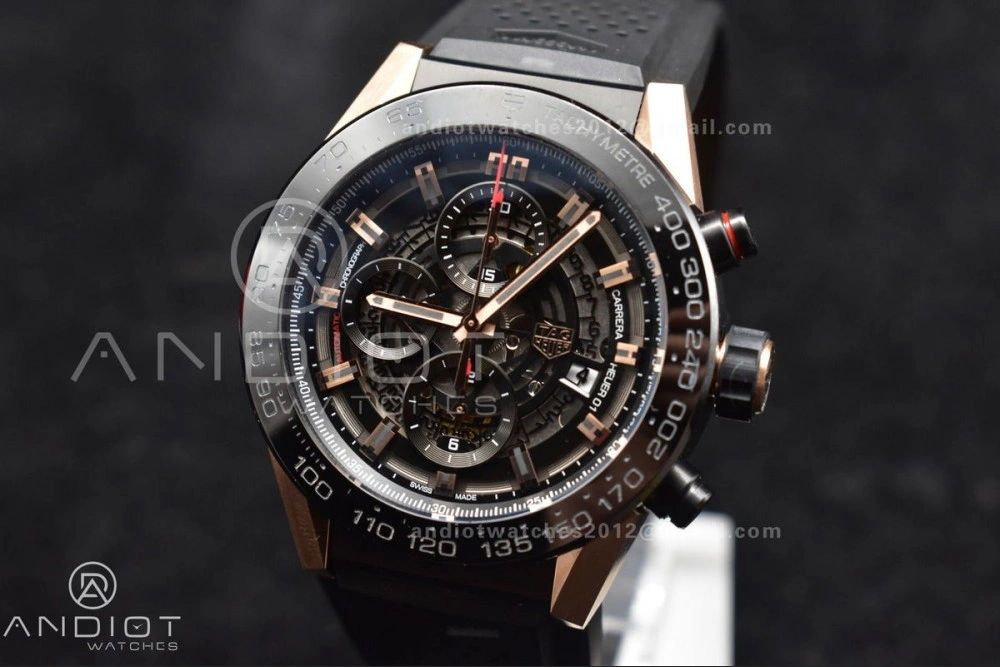 Carrera Cal. HEUER 01 45mm RG RU Blk XF A Tailored 1248