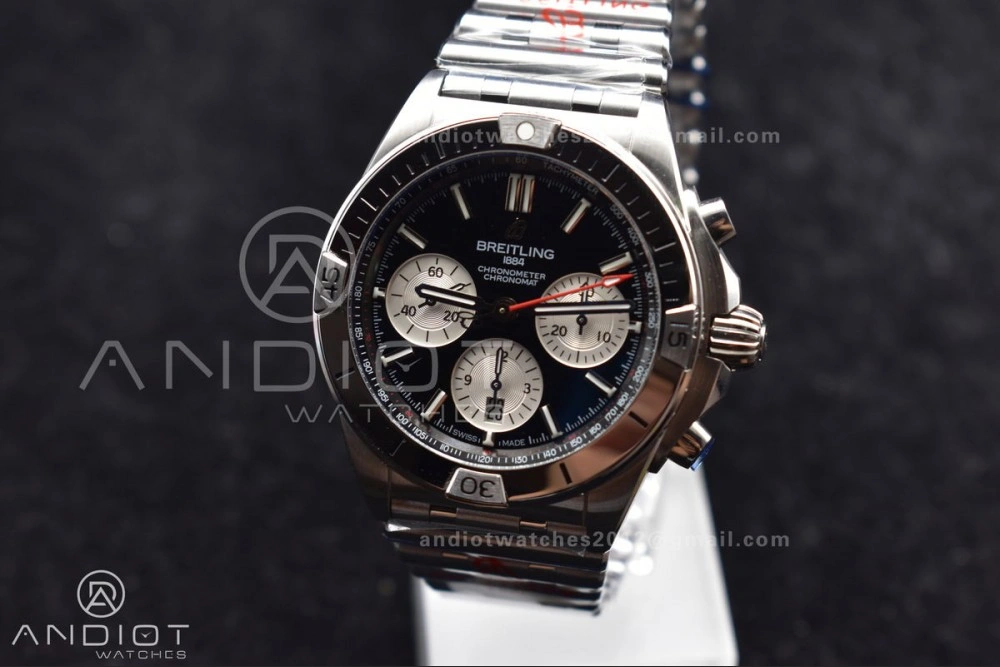 Chronomat B01 42mm SS BLSF 1:1 Best Edition Black Dial on SS Bracelet A Snug 167