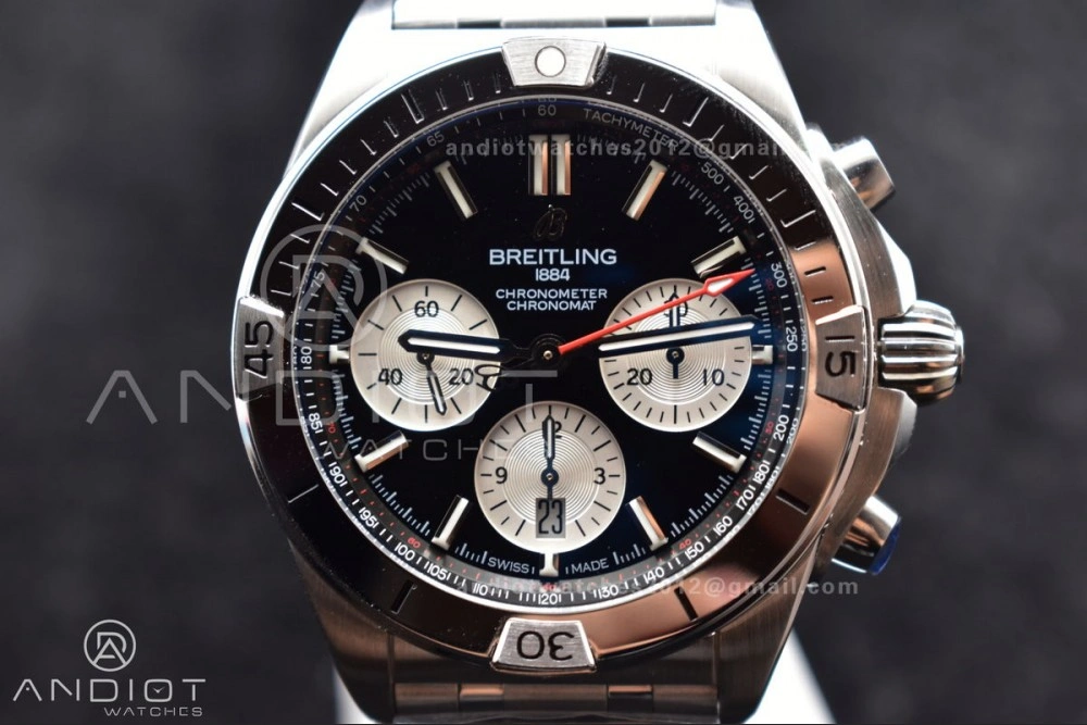 Chronomat B01 42mm SS BLSF 1:1 Best Edition Black Dial on SS Bracelet A Snug 167