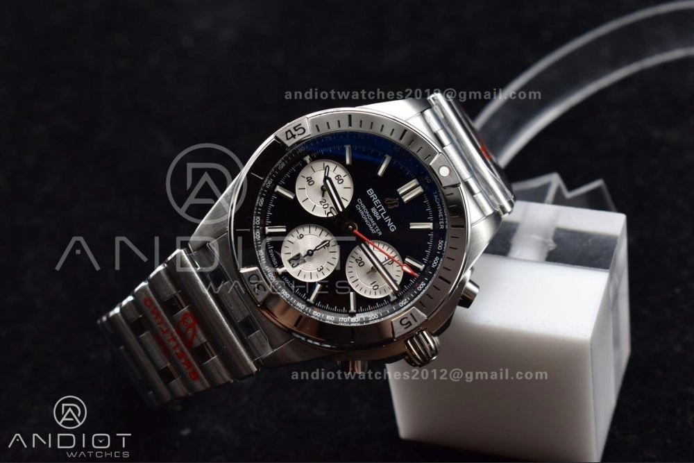 Chronomat B01 42mm SS BLSF 1:1 Best Edition Black Dial on SS Bracelet A Snug 167