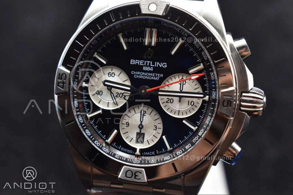 Chronomat B01 42mm SS BLSF 1:1 Best Edition Black Dial on SS Bracelet A Snug 167