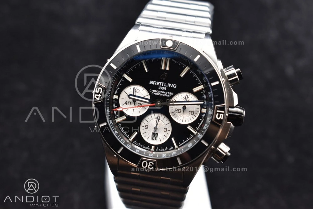 Chronomat B01 44mm SS BLSF 1:1 Best Edition Black Dial on SS Bracelet A Chic 166