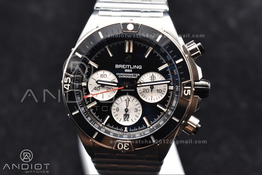Chronomat B01 44mm SS BLSF 1:1 Best Edition Black Dial on SS Bracelet A Chic 166