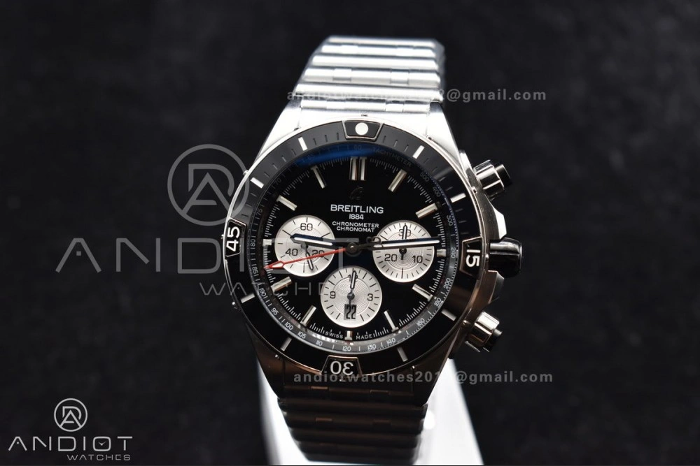 Chronomat B01 44mm SS BLSF 1:1 Best Edition Black Dial on SS Bracelet A Chic 166