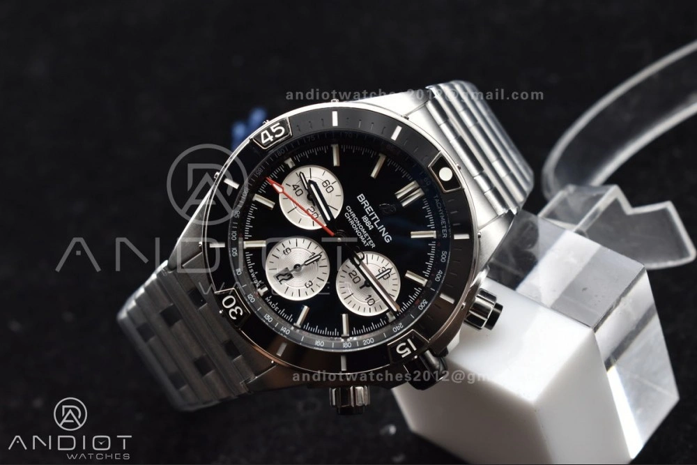 Chronomat B01 44mm SS BLSF 1:1 Best Edition Black Dial on SS Bracelet A Chic 166