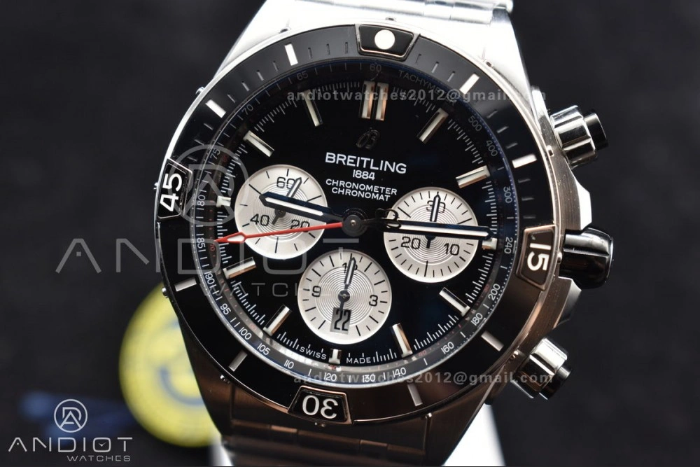 Chronomat B01 44mm SS BLSF 1:1 Best Edition Black Dial on SS Bracelet A Chic 166