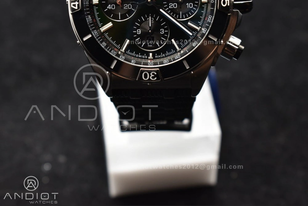 Bright Chronomat B01 44mm SS BLSF 1:1 Best Edition Green Dial On Robber Bracelet A 171