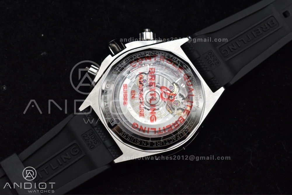 Bright Chronomat B01 44mm SS BLSF 1:1 Best Edition Green Dial On Robber Bracelet A 171