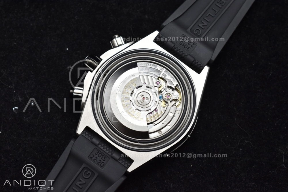 Bright Chronomat B01 44mm SS BLSF 1:1 Best Edition Green Dial On Robber Bracelet A 171