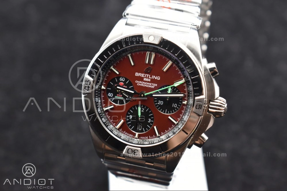 Chronomat B01 44mm SS BLSF 1:1 Best Edition Red Dial On SS Bracelet A Chic 181