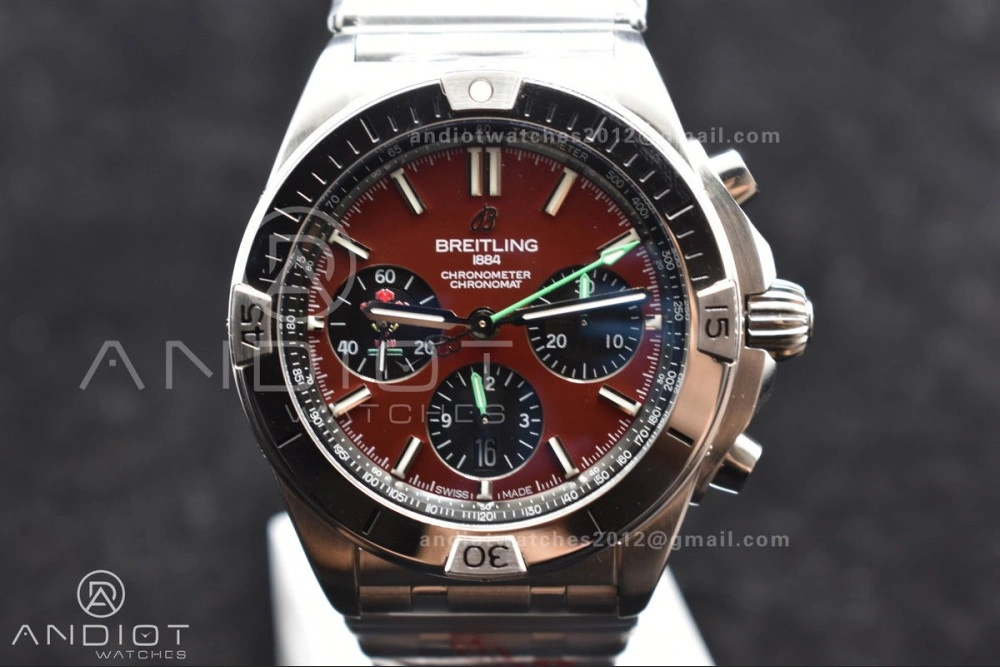 Chronomat B01 44mm SS BLSF 1:1 Best Edition Red Dial On SS Bracelet A Chic 181