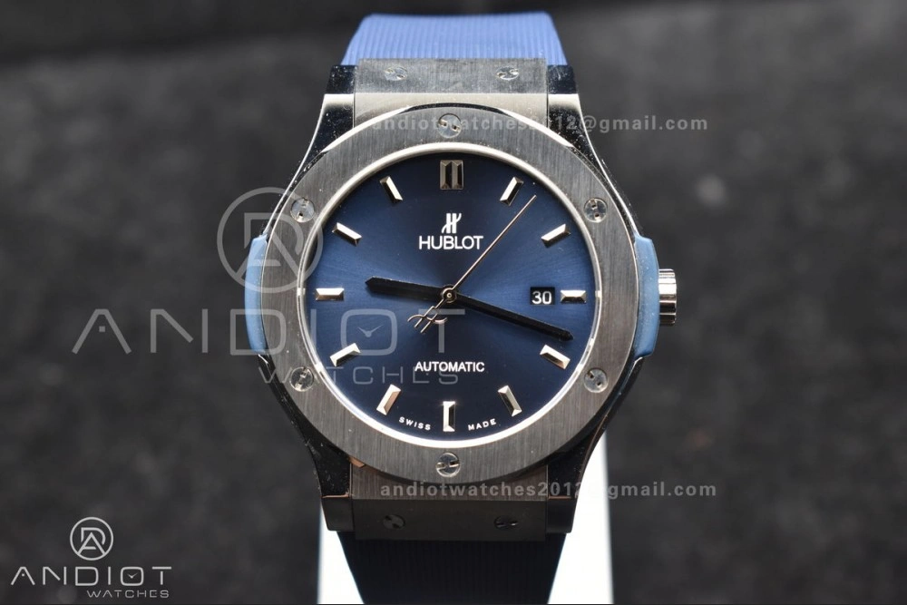 Fusion 42mm SS HBF 1:1 Best Edition Blue Dial On Blue Gummy Strap A Upgraded 269
