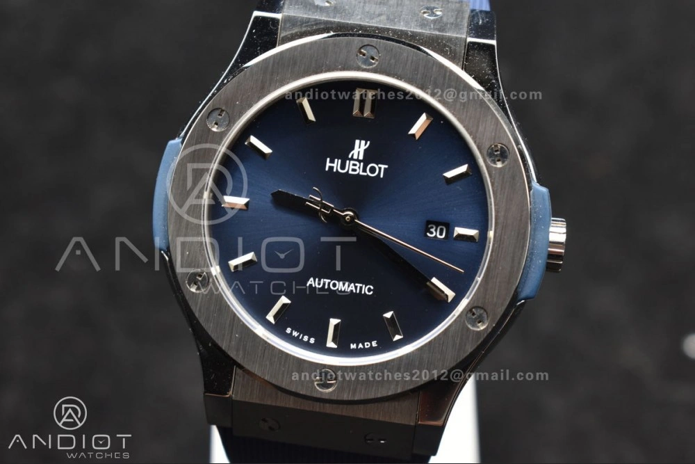Fusion 42mm SS HBF 1:1 Best Edition Blue Dial On Blue Gummy Strap A Upgraded 269