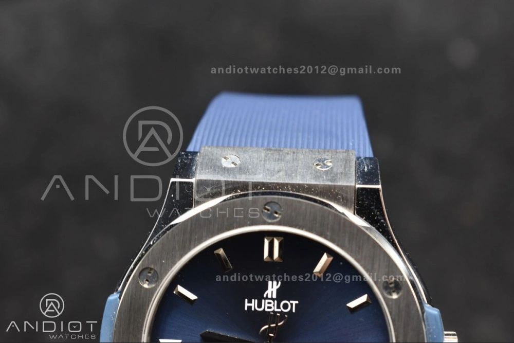 Fusion 42mm SS HBF 1:1 Best Edition Blue Dial On Blue Gummy Strap A Upgraded 269