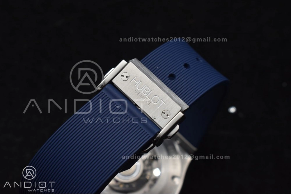 Fusion 42mm SS HBF 1:1 Best Edition Blue Dial On Blue Gummy Strap A Upgraded 269