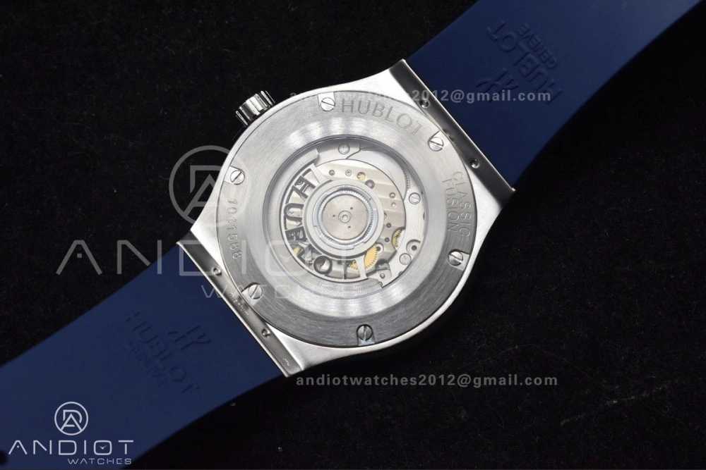 Fusion 42mm SS HBF 1:1 Best Edition Blue Dial On Blue Gummy Strap A Upgraded 269