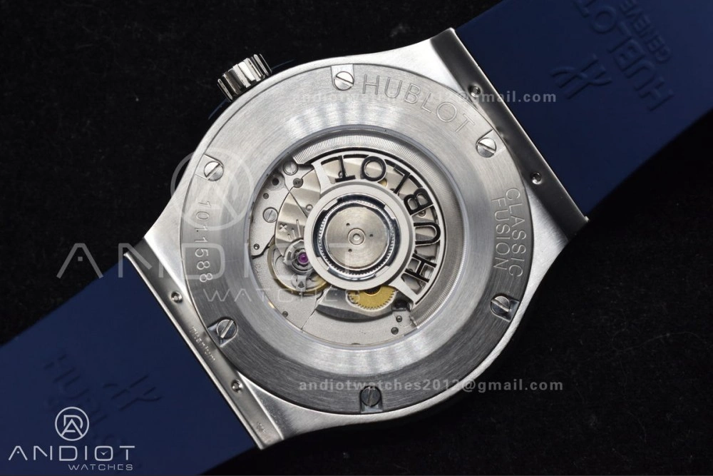 Fusion 42mm SS HBF 1:1 Best Edition Blue Dial On Blue Gummy Strap A Upgraded 269