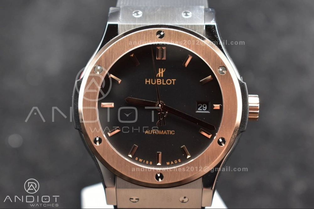Resilient Fusion 45mm RG HBF 1:1 Best Edition Black Dial on Black Gummy Strap A 272
