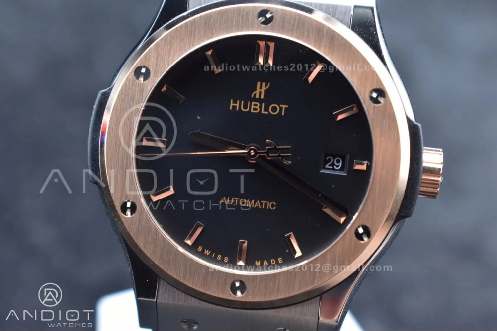 Resilient Fusion 45mm RG HBF 1:1 Best Edition Black Dial on Black Gummy Strap A 272