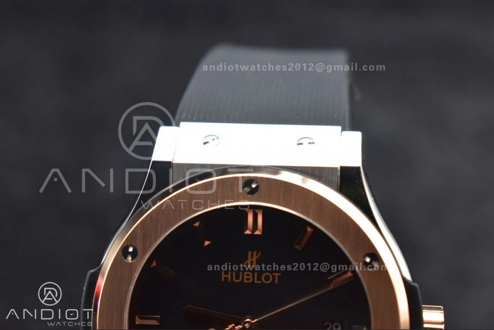 Resilient Fusion 45mm RG HBF 1:1 Best Edition Black Dial on Black Gummy Strap A 272