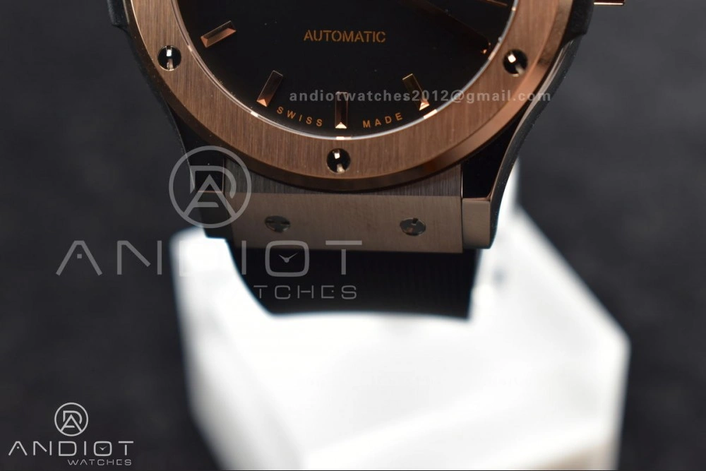 Resilient Fusion 45mm RG HBF 1:1 Best Edition Black Dial on Black Gummy Strap A 272