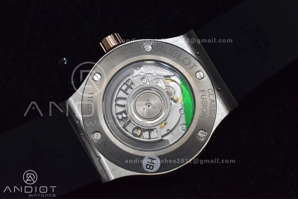 Resilient Fusion 45mm RG HBF 1:1 Best Edition Black Dial on Black Gummy Strap A 272