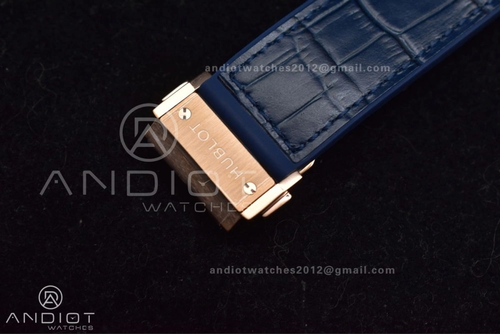 ZeroBulk Fusion 45mm SS HBF 1:1 Best Edition Blue Dial with Diamond Bezel on Blue Gummy Strap A 274