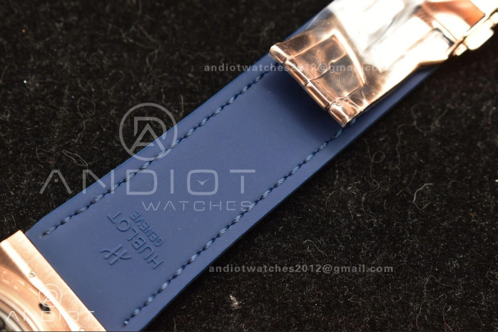 ZeroBulk Fusion 45mm SS HBF 1:1 Best Edition Blue Dial with Diamond Bezel on Blue Gummy Strap A 274