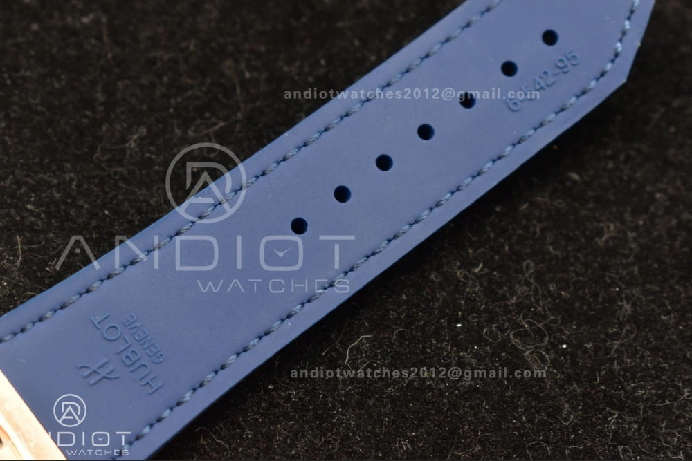 ZeroBulk Fusion 45mm SS HBF 1:1 Best Edition Blue Dial with Diamond Bezel on Blue Gummy Strap A 274