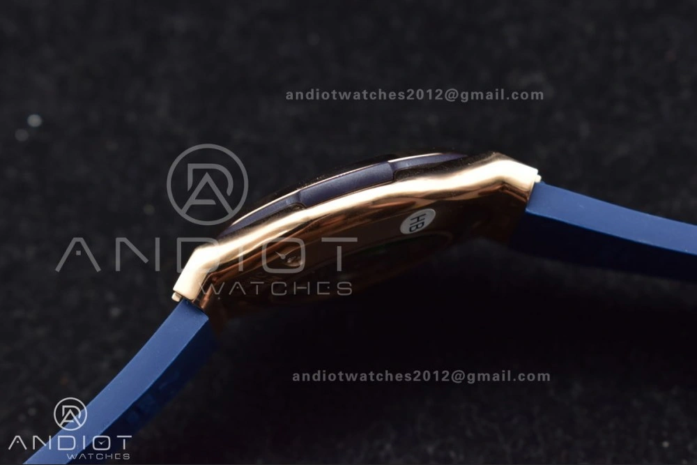 ZeroBulk Fusion 45mm SS HBF 1:1 Best Edition Blue Dial with Diamond Bezel on Blue Gummy Strap A 274