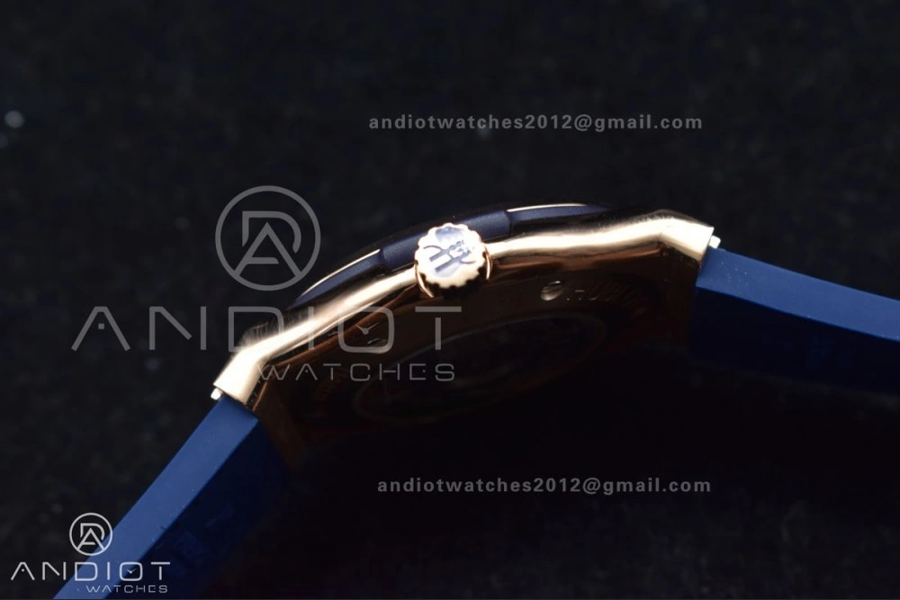 ZeroBulk Fusion 45mm SS HBF 1:1 Best Edition Blue Dial with Diamond Bezel on Blue Gummy Strap A 274