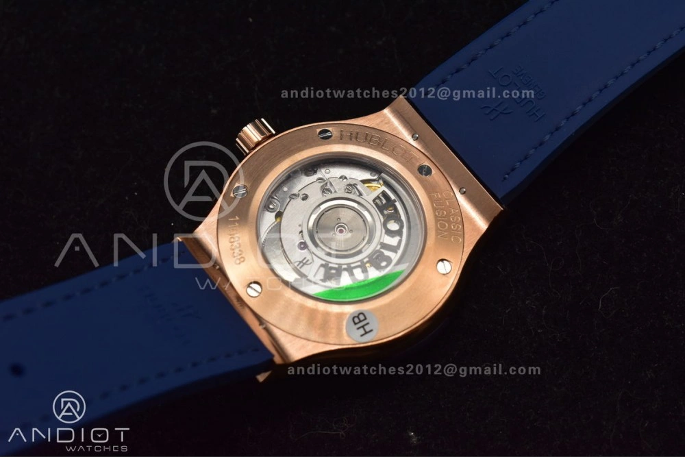 ZeroBulk Fusion 45mm SS HBF 1:1 Best Edition Blue Dial with Diamond Bezel on Blue Gummy Strap A 274