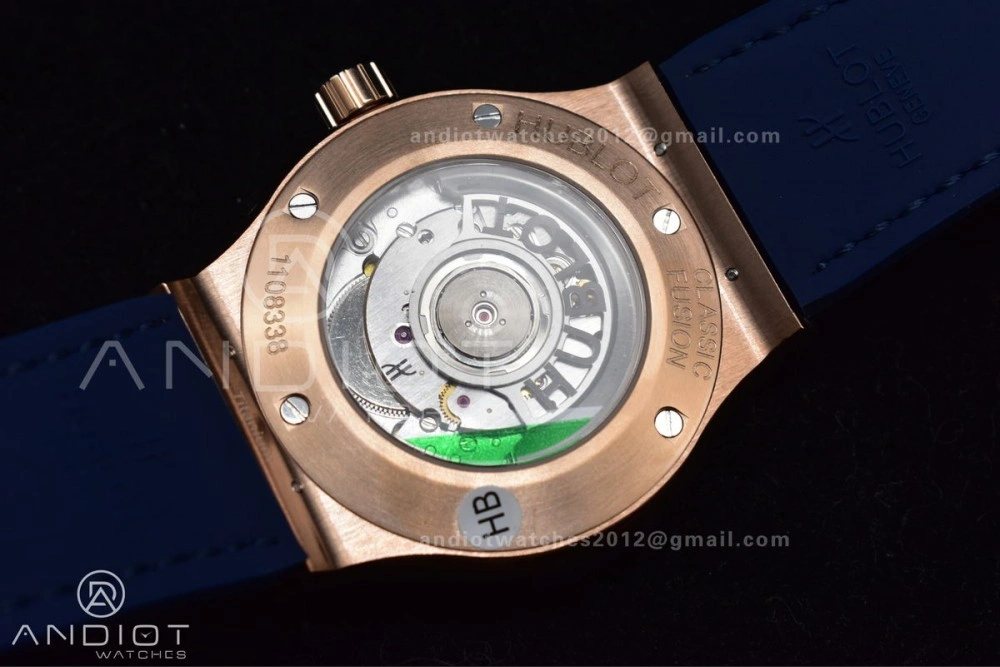 ZeroBulk Fusion 45mm SS HBF 1:1 Best Edition Blue Dial with Diamond Bezel on Blue Gummy Strap A 274