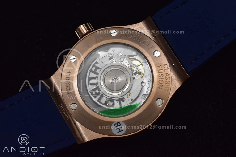 ZeroBulk Fusion 45mm SS HBF 1:1 Best Edition Blue Dial with Diamond Bezel on Blue Gummy Strap A 274