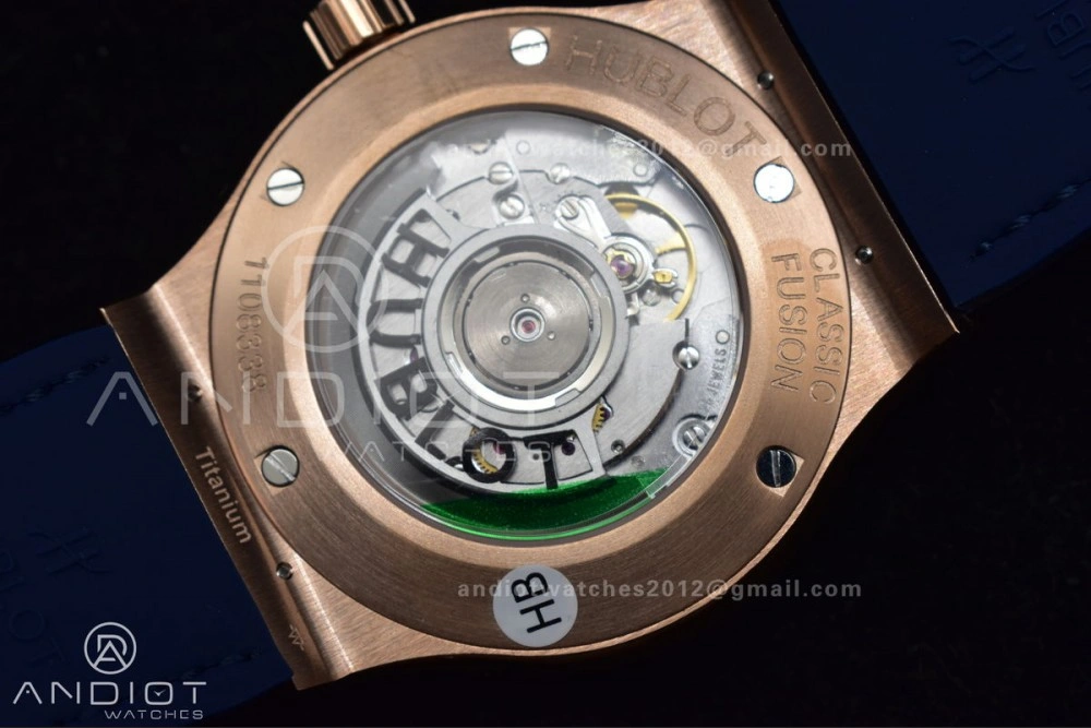 ZeroBulk Fusion 45mm SS HBF 1:1 Best Edition Blue Dial with Diamond Bezel on Blue Gummy Strap A 274