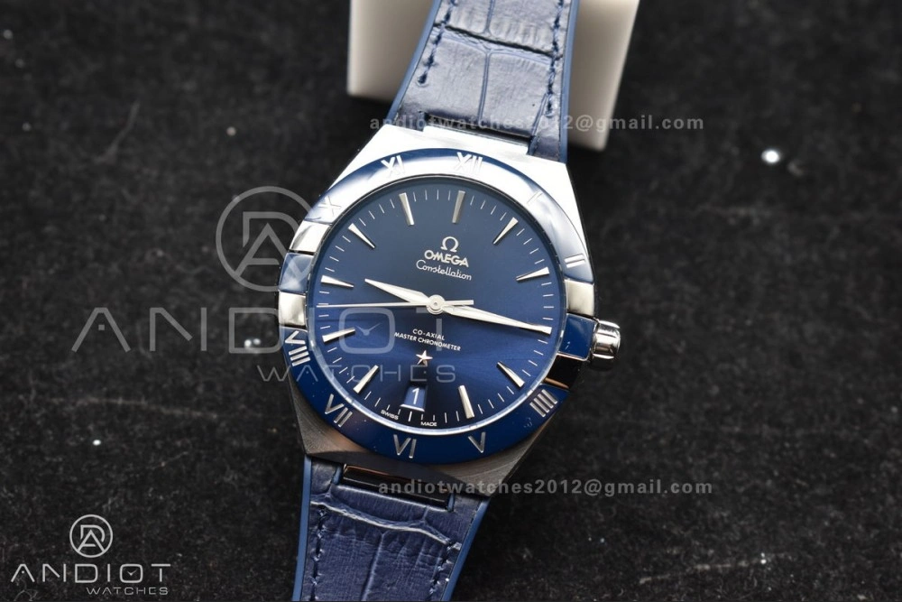 Breathable Constellation Blue Ceramic SS VSF 1:1 Best Edition Blue Dial on Blue Gummy Strap A8900 Super Clone 546