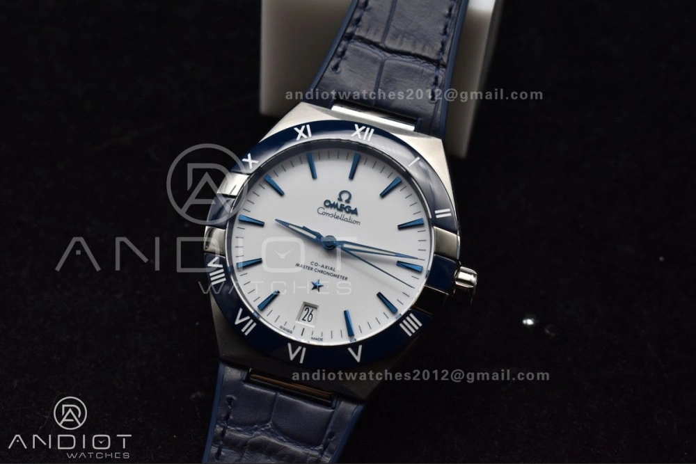 SunProtective Constellation Blue Ceramic SS VSF 1:1 Best Edition White Dial on Blue Gummy Strap A8900 Super Clone 36