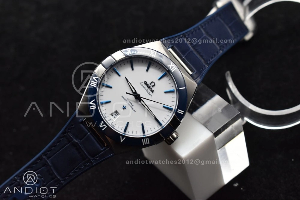 SunProtective Constellation Blue Ceramic SS VSF 1:1 Best Edition White Dial on Blue Gummy Strap A8900 Super Clone 36