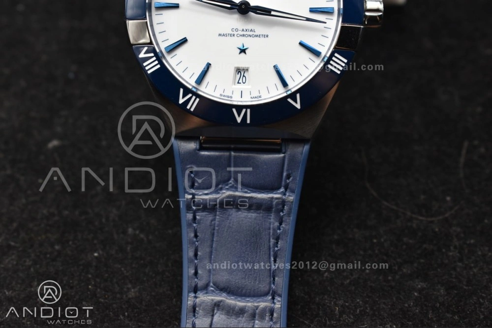 SunProtective Constellation Blue Ceramic SS VSF 1:1 Best Edition White Dial on Blue Gummy Strap A8900 Super Clone 36